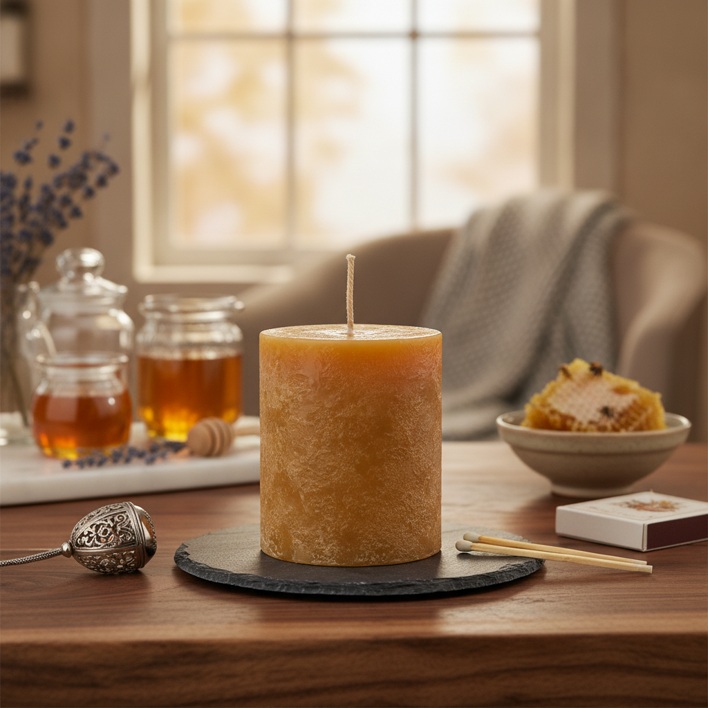 Homemade Beeswax Candle
